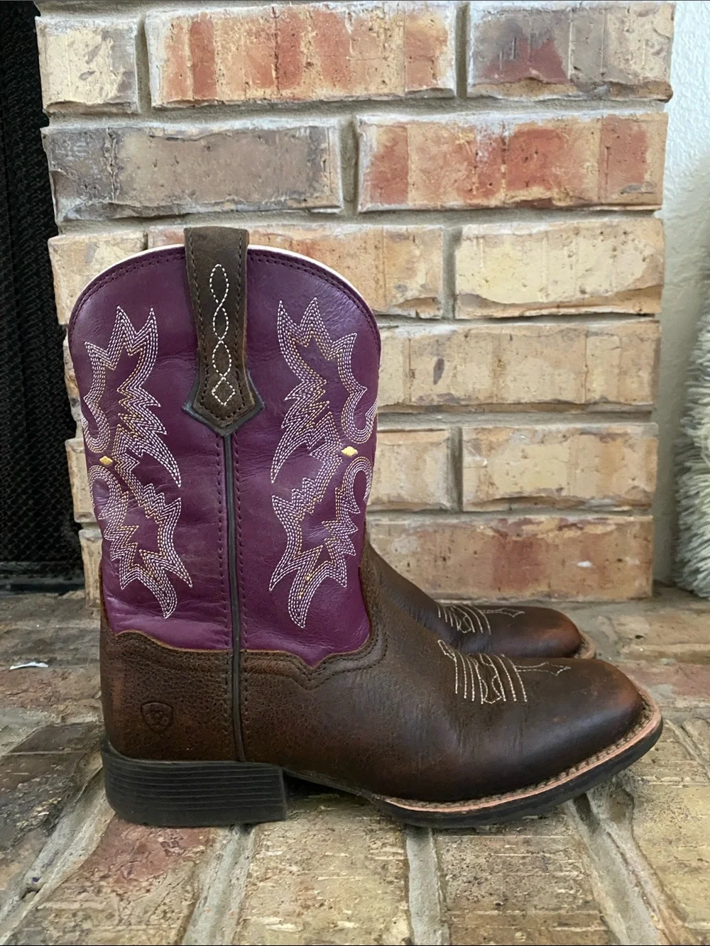 ARIAT GIRLS' TOMBSTONE WESTERN BOOTS - BROAD SQUARE TOE